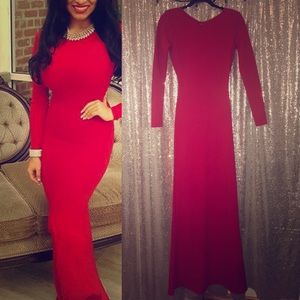 Red long sleeve dress